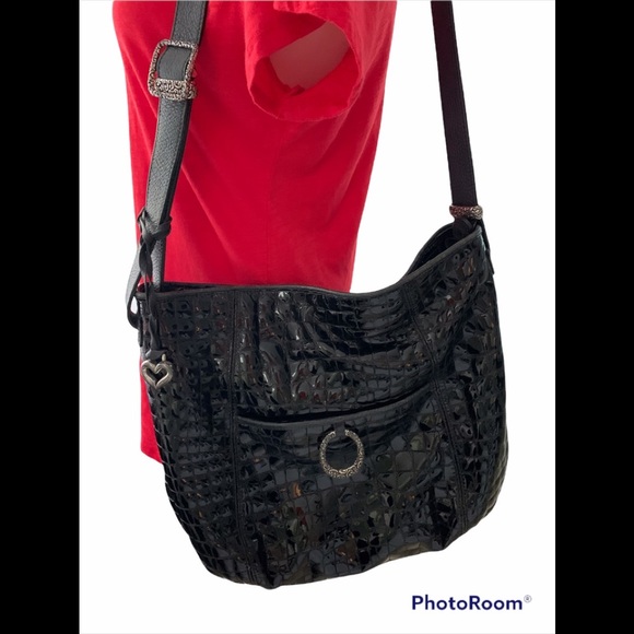 Brighton Leather Reptile Shoulder Bag incl matching Organizer Wallet - Picture 3 of 13